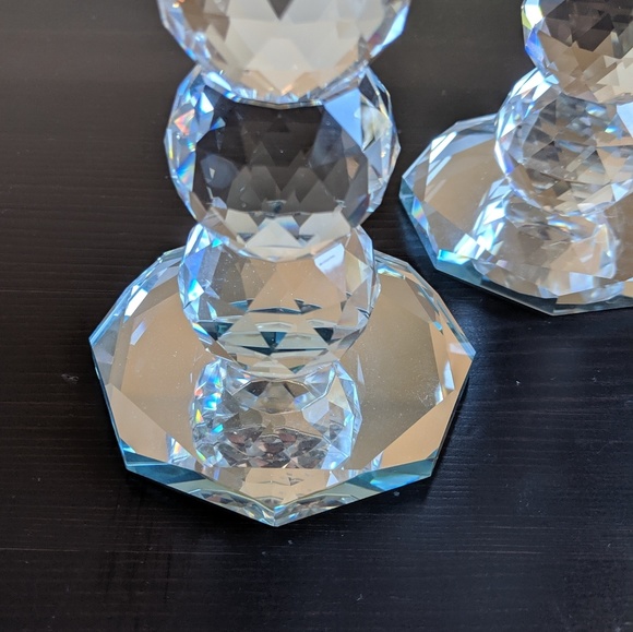 Tall Crystal Candle Holder Set - Picture 3 of 6